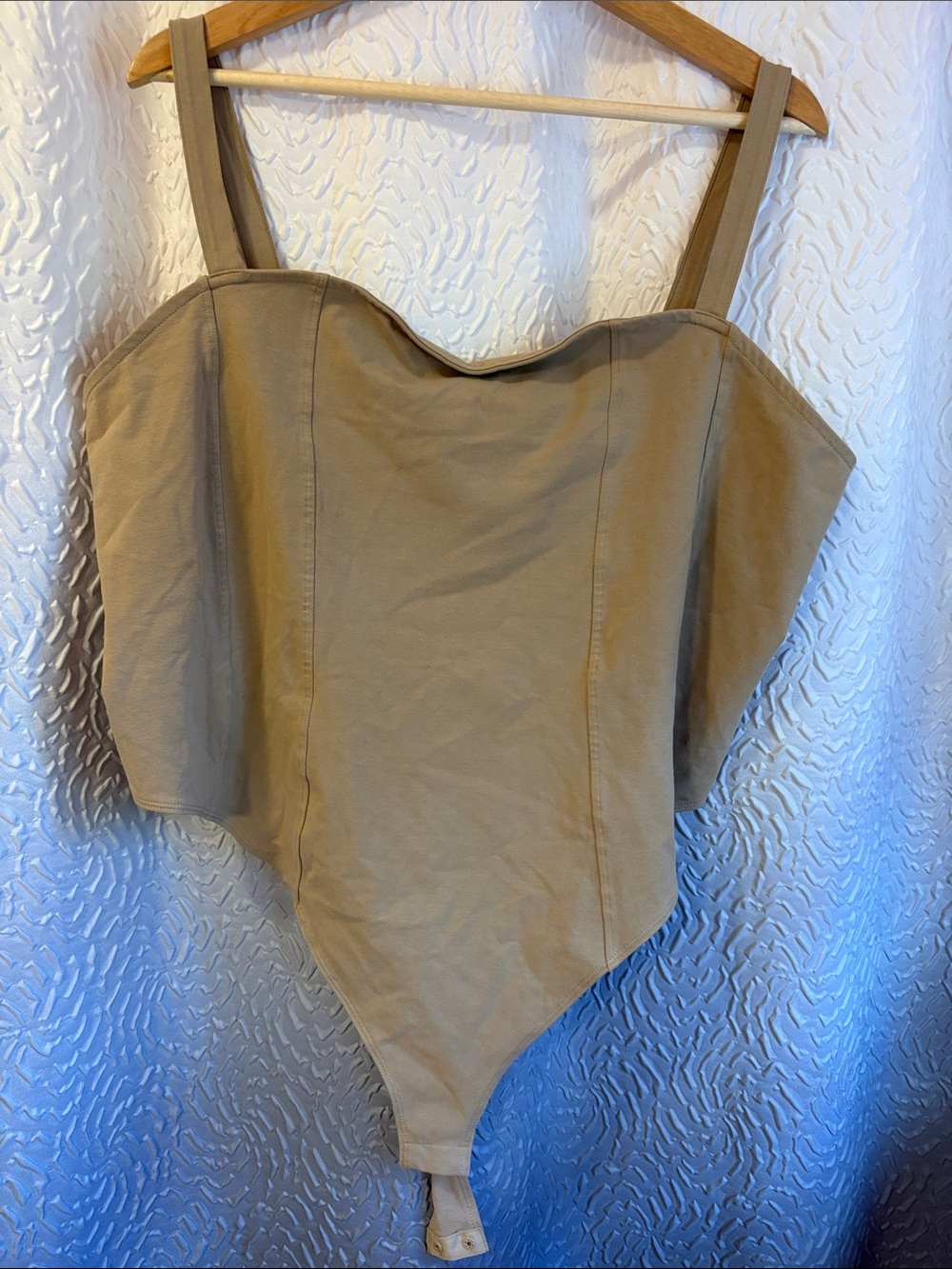 Women's Beige Strap Bodysuit Top